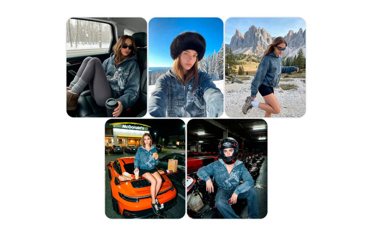 Реалистичные генерации с твоей одеждой.